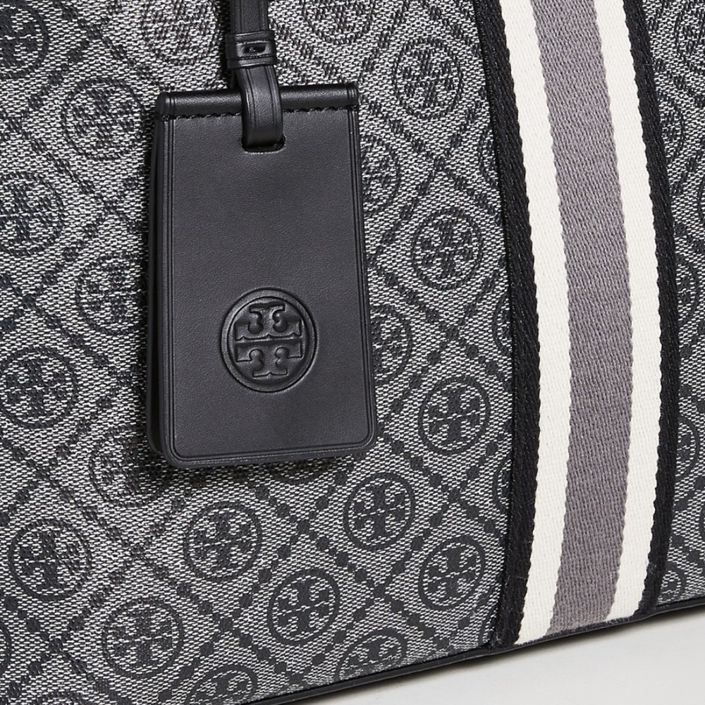 Tory Burch Black Coated Canvas T Monogram Large Tote - Picture 6 of 6